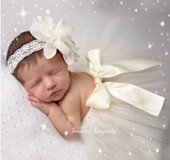 Tutu Rok Creme Sparkle & Haarband