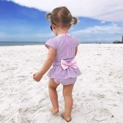 Lila Roze Strik Zwempakje 56-98. -Kinderserie Winkel 1441539122