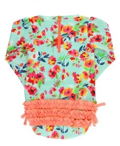 Lange Mouw Zwempakje Painted Flower 56-92. -Kinderserie Winkel 1441813977