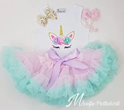 Unicorn Verjaardag Set 1 Jaar Tanktop Met Haarband