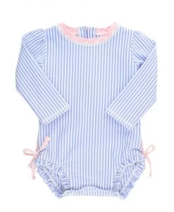 Baby Zwempakje Lange Mouw Blauw Wit Roze 56-92