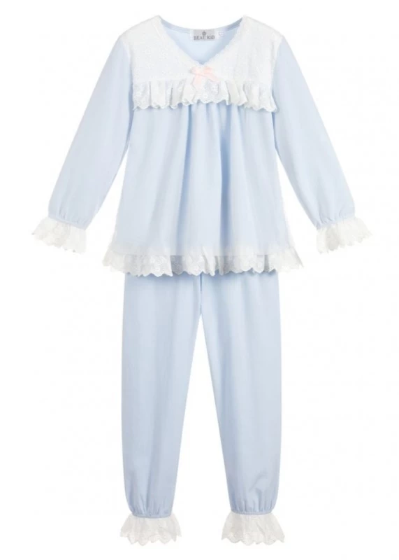 Meisjes Pyjama Lace Jaimy Spanisch Girls Blauw 1 Meisjes Pyjama Lace Jaimy Spanisch Girls Blauw