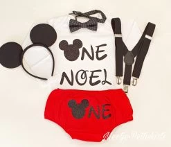 Verjaardagset Mickey Mouse Compleet 5delig Lange Mouw + Naam