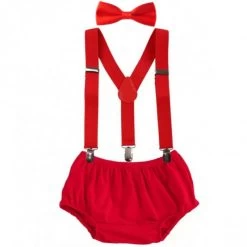 Cake Smash Setje Jongen Rood Met Strik