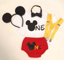 Cake Smash Setje Jongen Mickey 5delig Met Naam Mogelijk