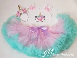 Unicorn Petticoat Set Pastel Roze De Luxe 3 Delig Korte Of Lange Mouw