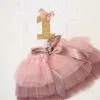Verjaardag Set 1 Jaar Petticoat Layers Dusty Pink & Goud Cijfer