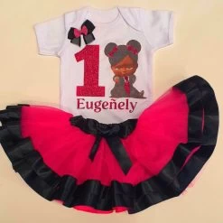 Boss Baby Style Verjaardag Fuschsia Black Tutu Set