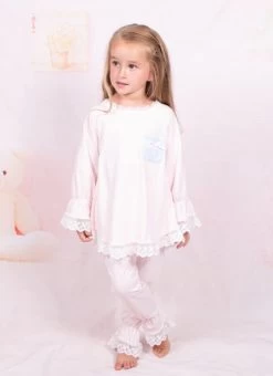 Meisjes Pyjama Roze Klassiek Kanten Ruffle Spanisch Girl