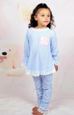 Meisjes Pyjama Blauw Klassiek Kanten Ruffle Spanisch Girl