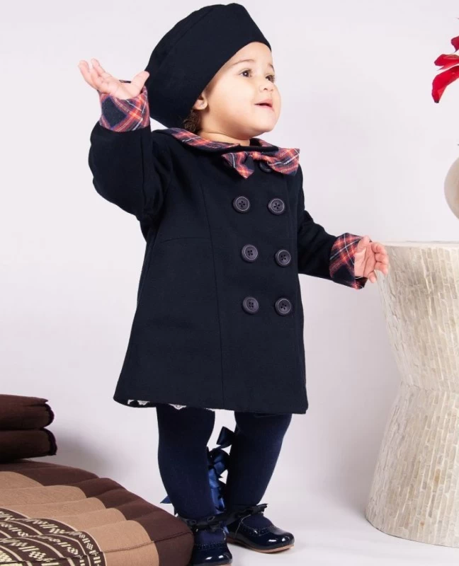 Gevoerde Mantel Jas Blauw Met Bijpassende Hoed 1 Gevoerde Mantel Jas Blauw Met Bijpassende Hoed