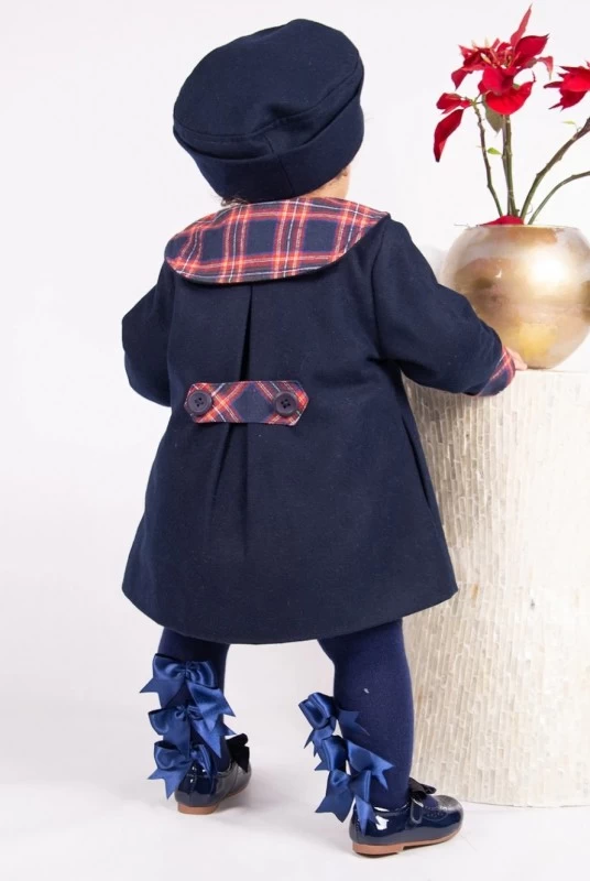 Gevoerde Mantel Jas Blauw Met Bijpassende Hoed 2 Gevoerde Mantel Jas Blauw Met Bijpassende Hoed - Afbeelding 2