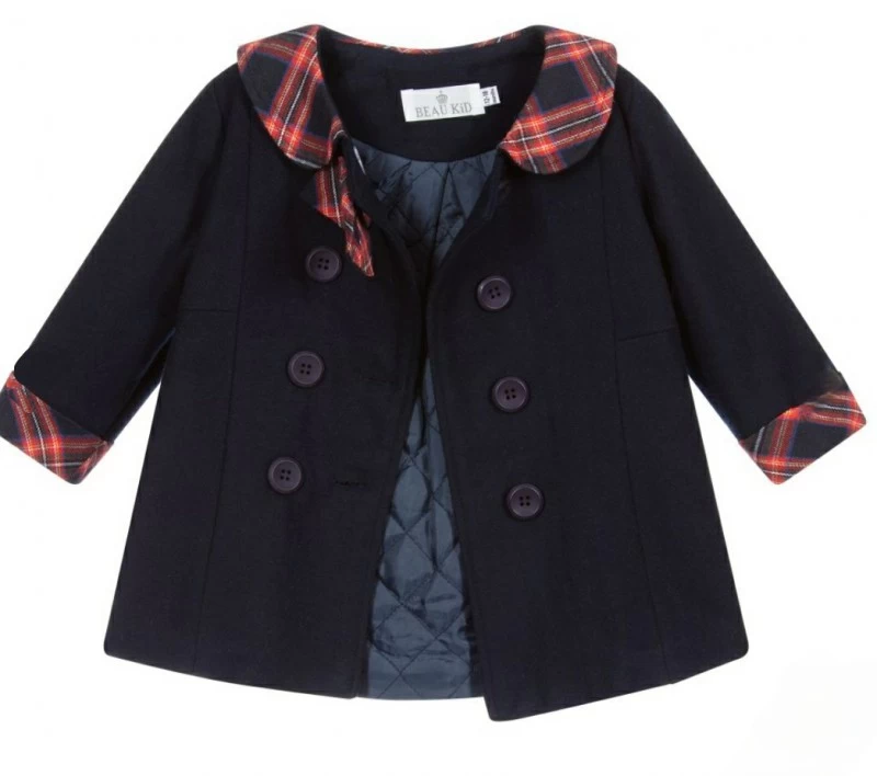 Gevoerde Mantel Jas Blauw Met Bijpassende Hoed 3 Gevoerde Mantel Jas Blauw Met Bijpassende Hoed - Afbeelding 3