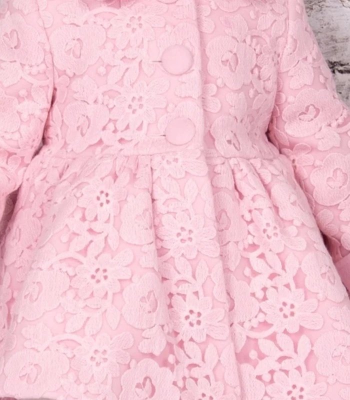 Gevoerde Mantel Jas Roze Kant Spanisch Style Girly Met Bijpassende Bonnet 6 Gevoerde Mantel Jas Roze Kant Spanisch Style Girly Met Bijpassende Bonnet - Afbeelding 6