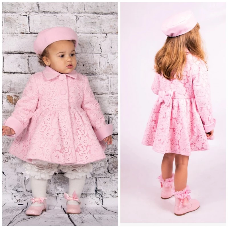 Gevoerde Mantel Jas Roze Kant Spanisch Style Girly Met Bijpassende Bonnet 8 Gevoerde Mantel Jas Roze Kant Spanisch Style Girly Met Bijpassende Bonnet - Afbeelding 8