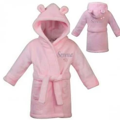 Badjas Roze Met Naam Super Zacht