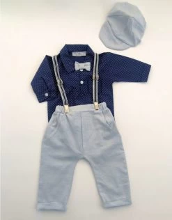 Complete Baby Jongens Set Spaanse Babykleding Blauw 5delig
