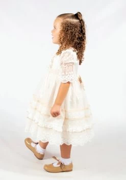 Brocante Jurk Champagne Ivoor Baby & Kids -Kinderserie Winkel 1539606912