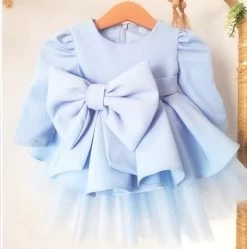 Jurk Licht Blauw Handgemaakt Korte Of Lange Mouw 56 Tm 176