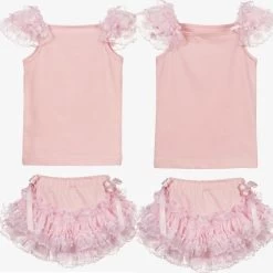 Bloomer Broekje Met Bijpassende Top Set 2delig Roze