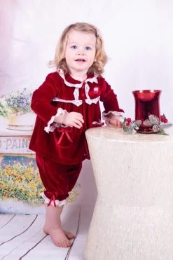 Huispakje Rood Velvet Zacht 2delig 50 Tm 92