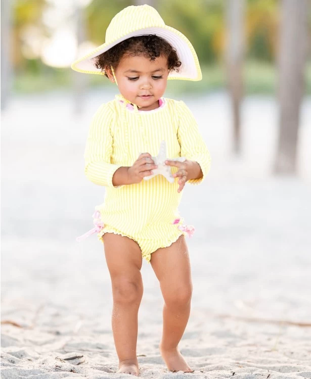 Baby Zwempakje Lange Mouw Streep Geel 56-92. 3 Baby Zwempakje Lange Mouw Streep Geel 56-92. - Afbeelding 3