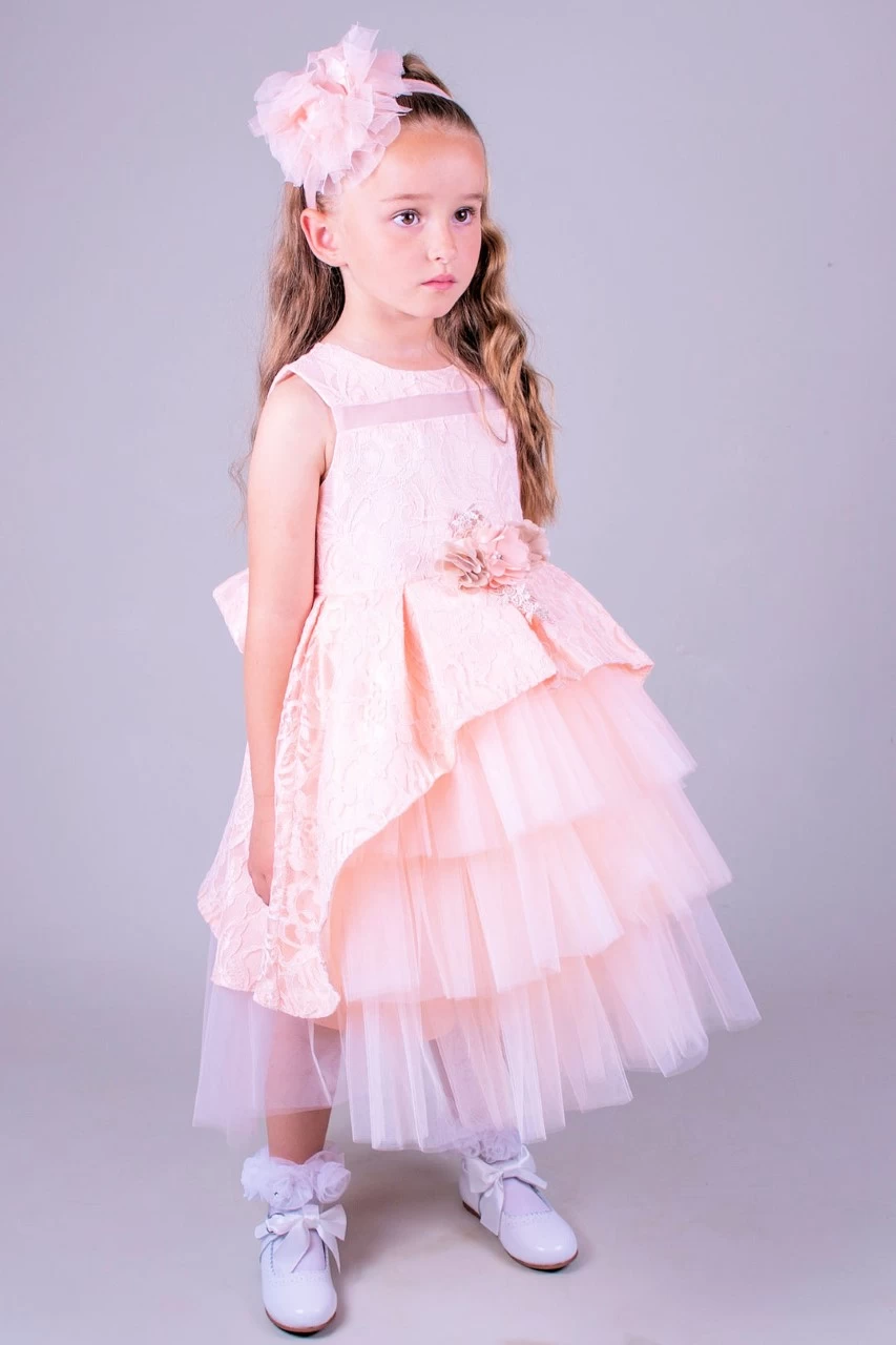 Kanten Meisjes Jurk Poeder Roze Valerie 86128 1 Kanten Meisjes Jurk Poeder Roze Valerie 86128