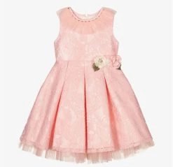 Kanten Meisjes Jurk Poederroze Valerie 80-134