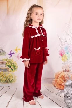 Fluweel Zachte Pyjama Rood