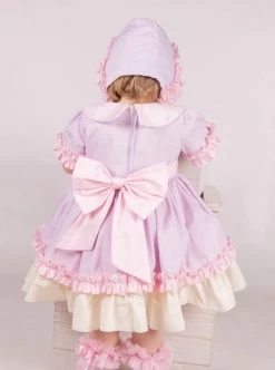 Babyjurk Lila Pastel Met Bijpassende Bonnet 0 Tm 24 Maanden