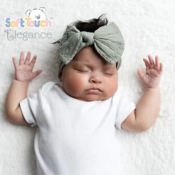 Baby Haarband Sage Green Cable