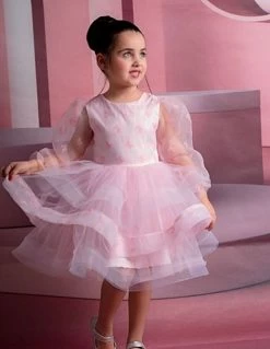 Tulejurkje Roze Met Lange Mouw 104-122