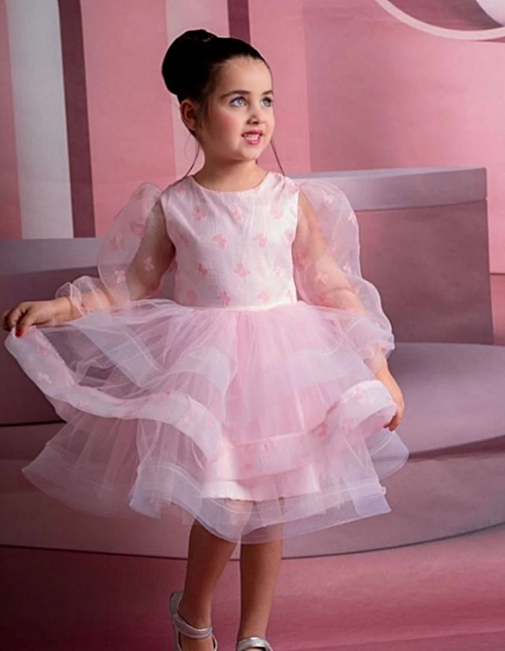 Tulejurkje Roze Met Lange Mouw 104-122 1 Tulejurkje Roze Met Lange Mouw 104-122