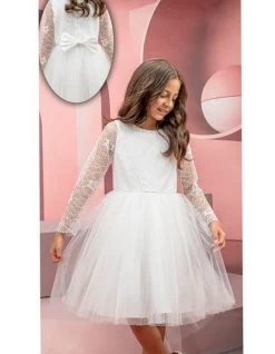 Kanten Jurkje Ivoor Met Lange Mouw 110 Tm 134