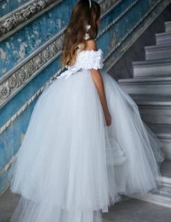 Lange Feestjurk Wit Jurk Off Schoulder Ultra Luxe Met Sleep 110-164 5 Lange Feestjurk Wit Jurk Off Schoulder Ultra Luxe Met Sleep 110-164 -Kinderserie Winkel 1982591931