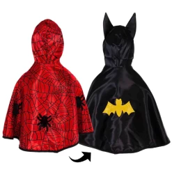 Great Pretenders Twee-in-één Spiderman/Batman-cape, Div. Maten