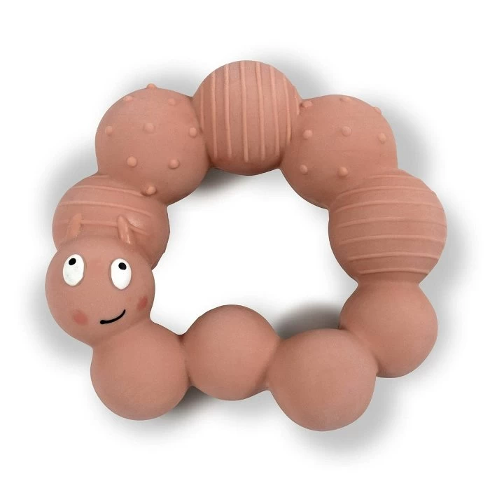 Filibabba Bijtring Dier Van 100% Natuurrubber - Rups Lily 1 Filibabba Bijtring Dier Van 100% Natuurrubber - Rups Lily