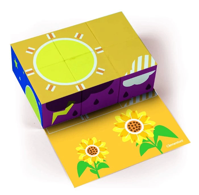 Clementoni Blokkenpuzzel - 6 Blokken - Weer & Wind 2 Clementoni Blokkenpuzzel - 6 Blokken - Weer & Wind - Afbeelding 2