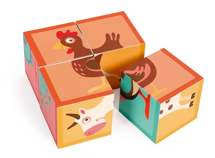 Scratch Blokkenpuzzel Van Karton - 4 Blokken - Boerderij 1 Scratch Blokkenpuzzel Van Karton - 4 Blokken - Boerderij