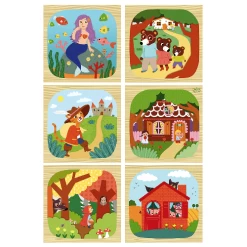 Vilac Blokkenpuzzel - Sprookjes -Kinderserie Winkel legnav 14 2407 400 klodspuslespil eventyr 14 2407 d