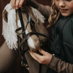 Stokpaard Access. -Tuig, Bruin/edelsteen Groen -Kinderserie Winkel msp 4834