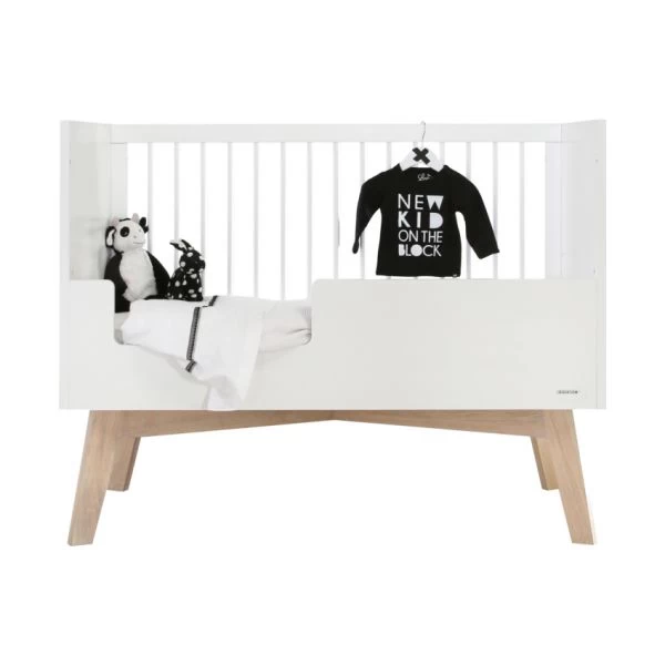 Kidsmill Sixties Babykamer Wit Mat / Naturel | Bed 60 X 120 Cm + Commode - Afbeelding 4